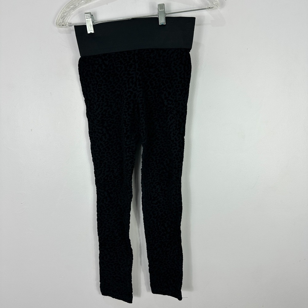 Guess Kids Girls Leggings 14 Black Velvet Leopard Print Y2K Preppy Tween Nwt